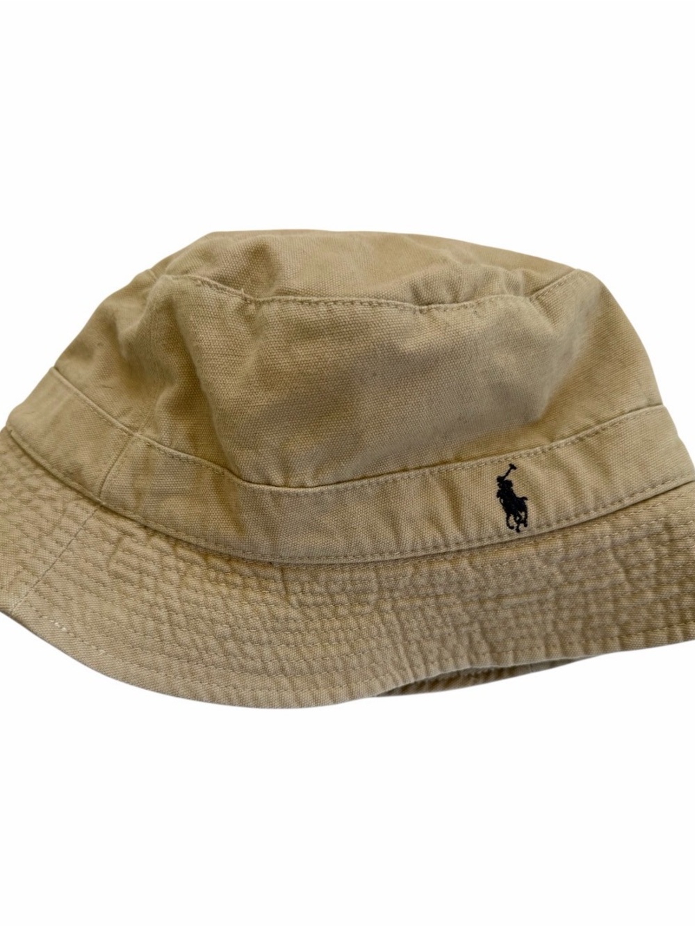 Polo by Ralph Lauren Khaki/Tan Bucket Hat with navy  Polo Logo - Picture 6 of 10